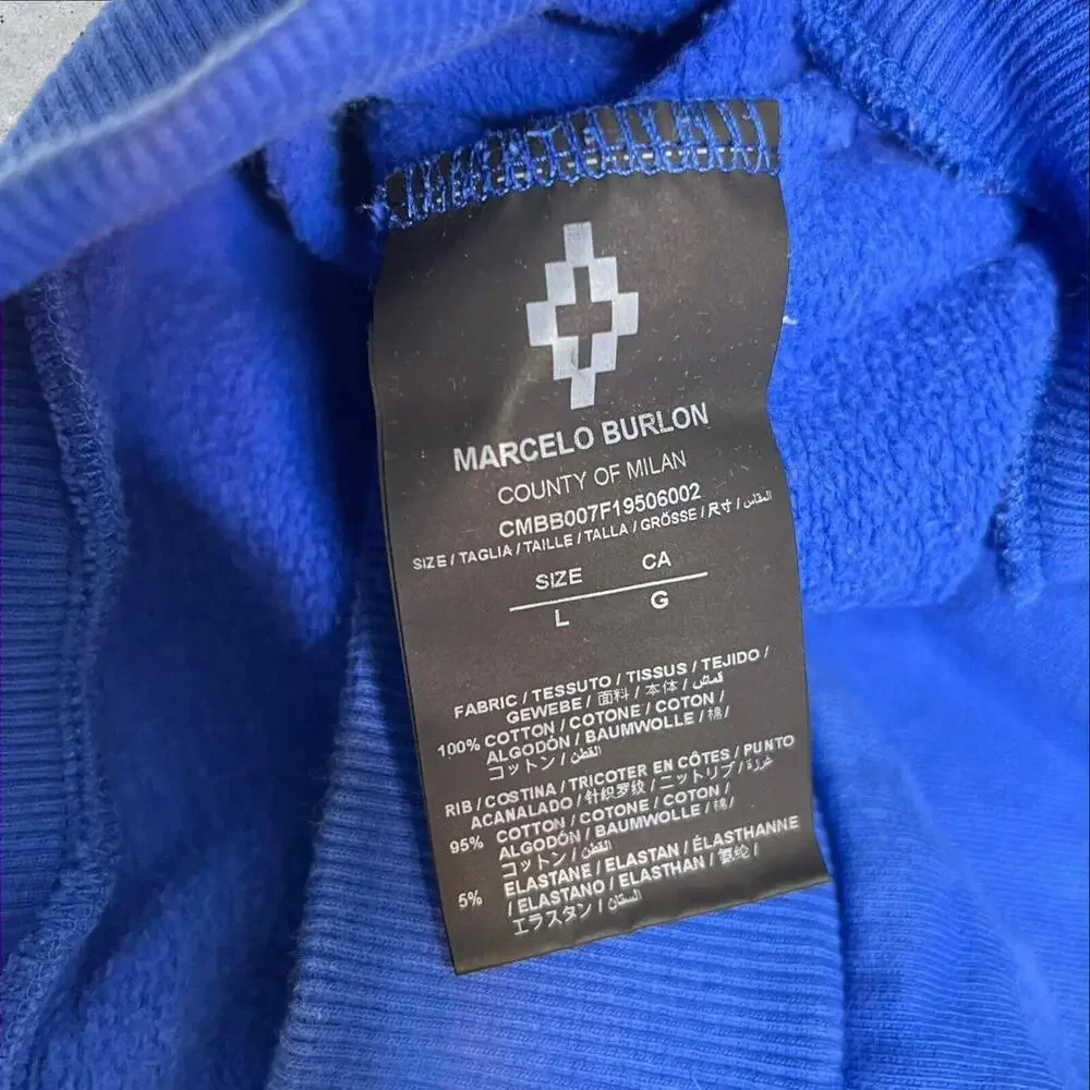 Marcelo Burlon Blue Pullover Hoodie‎ Size L